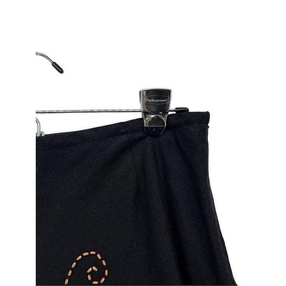 Willi Smith Linen Skirt Size 8 Medium Bohemian Beaded Midi Length Unlined Breath - Picture 13 of 13